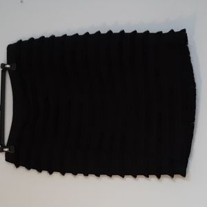 Size 16 Black fringe Lord & Taylor pencil skirt